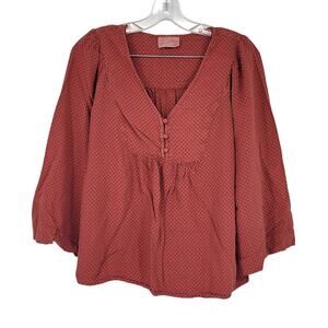 Universal Thread Peasant Top in Red Size Medium
